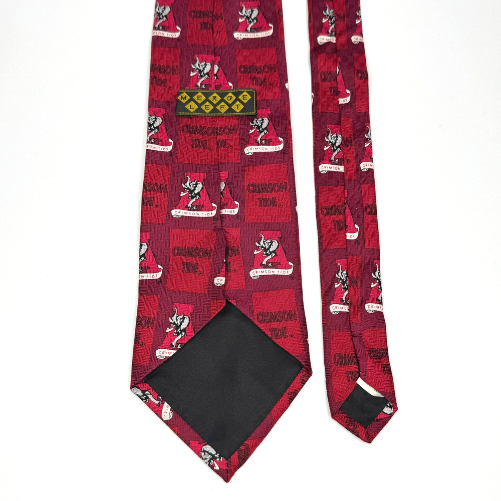 University Of Alabama Crimson Tide MergeLeft Mens Tie Red 100% Silk Necktie Bama - Picture 3 of 5